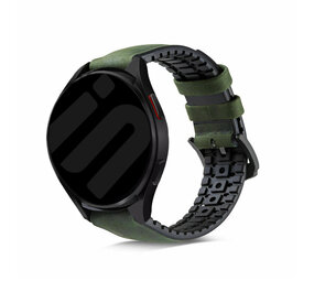 Strap-it® Samsung Galaxy Watch 7 - 44mm Silikon-/Lederarmband (Grün) Strap-it® Samsung Galaxy Watch 7 - 44mm Silikon-/Lederarmband (Grün)