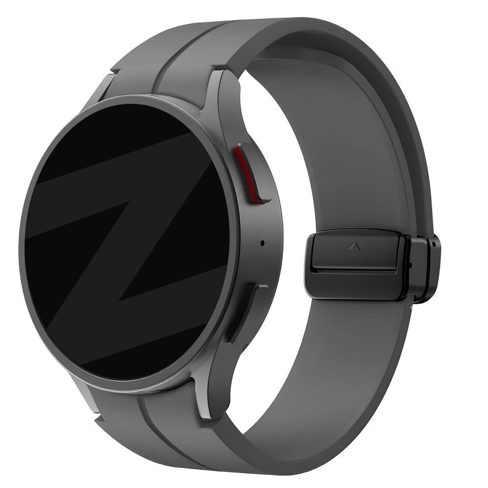 Bandz Bandz Samsung Galaxy Watch 7 - 44mm Silikonarmband mit D-Buckle (Dunkelgrau)