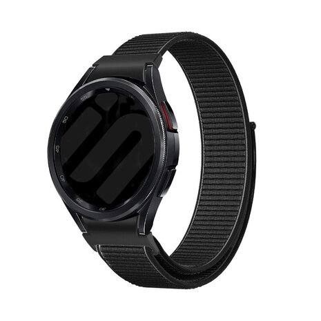 Strap-it® Strap-it Samsung Galaxy Watch 7 - 44mm 'One push' Nylon Armband (Schwarz)