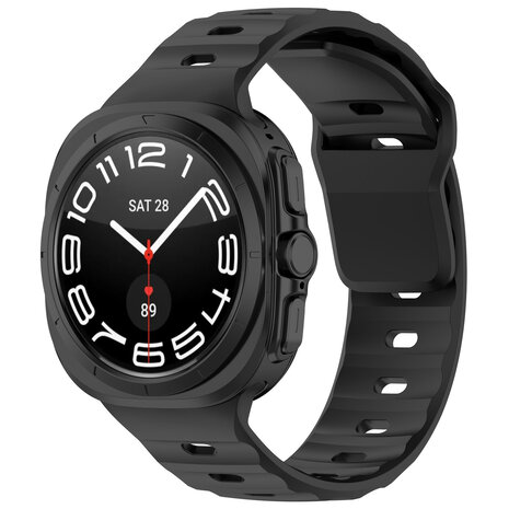 Strap-it® Strap-it Samsung Galaxy Watch Ultra Outdoor-Silikonarmband (Schwarz) Strap-it® Strap-it Samsung Galaxy Watch Ultra Outdoor-Silikonarmband (Schwarz)