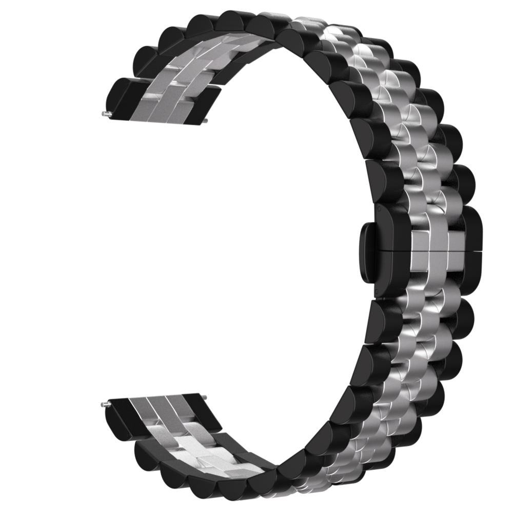 Strap-it® Strap-it Fossil Gen 6 - 44mm Jubilee Stahlarmband (Schwarz/Silber) Strap-it® Strap-it Fossil Gen 6 - 44mm Jubilee Stahlarmband (Schwarz/Silber)