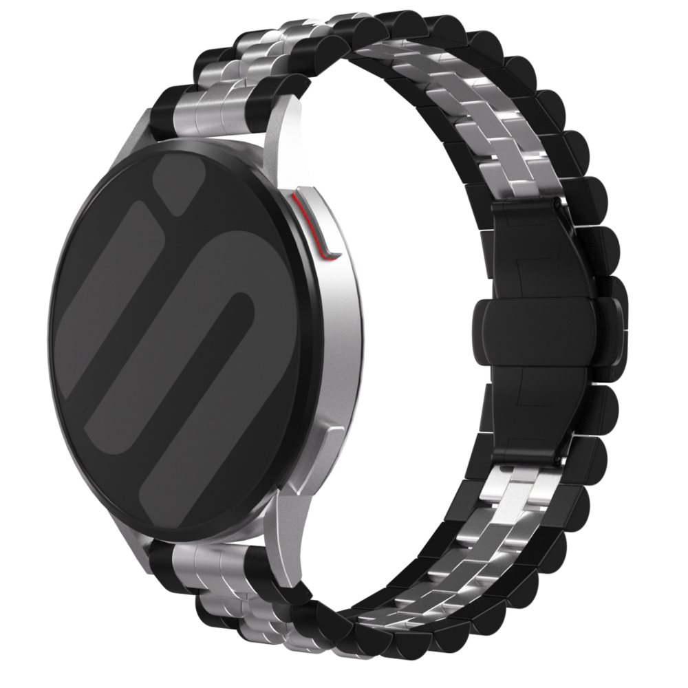 Strap-it® Strap-it Fossil Gen 5e - 44mm Jubilee Stahlarmband (Schwarz/Silber)