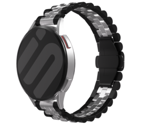 Strap-it® Fossil Gen 5e - 44mm Jubilee Stahlarmband (Schwarz/Silber) Strap-it® Fossil Gen 5e - 44mm Jubilee Stahlarmband (Schwarz/Silber)