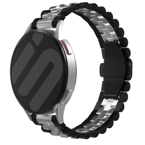 Strap-it® Strap-it Fossil Gen 5e - 44mm Jubilee Stahlarmband (Schwarz/Silber)