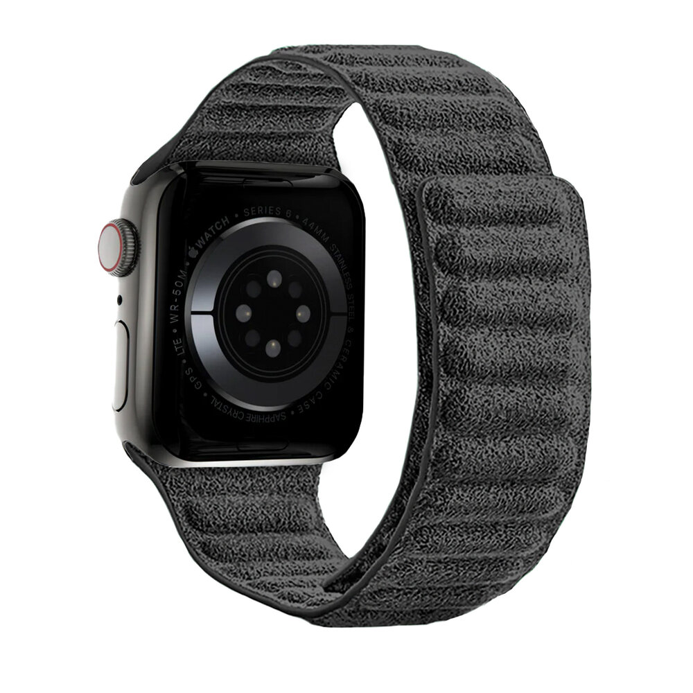 Strap-it® Strap-it Apple Watch Alcantara Armband (Schwarz)