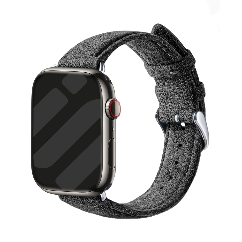Strap-it® Strap-it Apple Watch Alcantara Schnallenarmband  (Schwarz)
