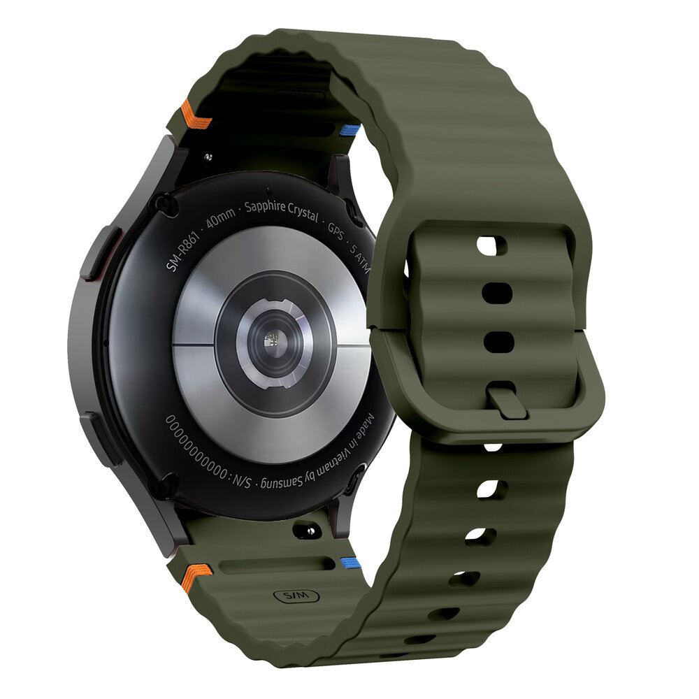 Strap-it® Strap-it Samsung Galaxy Watch 4 44mm Wave Armband (Armeegrün)