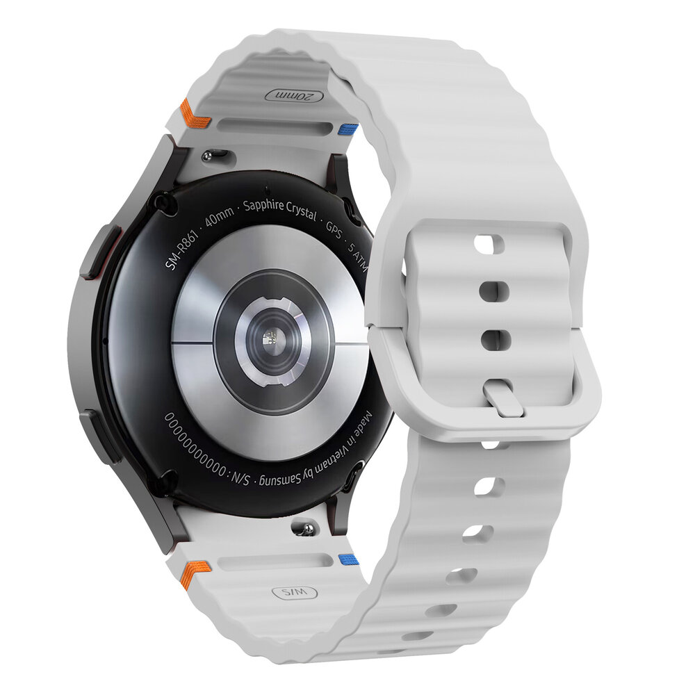 Strap-it® Strap-it Samsung Galaxy Watch 4 44mm Wave Armband (Hellgrau)