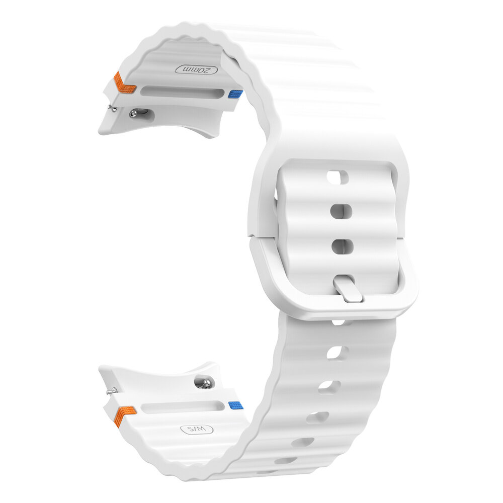 Strap-it® Strap-it Samsung Galaxy Watch 4 44mm Wave Armband (Weiß) Strap-it® Strap-it Samsung Galaxy Watch 4 44mm Wave Armband (Weiß)