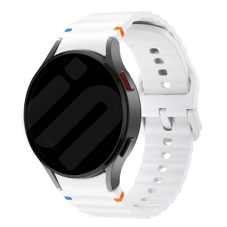 Strap-it® Strap-it Samsung Galaxy Watch 5 44mm Wave Armband (Weiß)