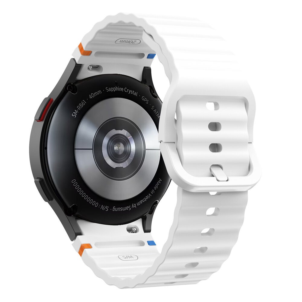 Strap-it® Strap-it Samsung Galaxy Watch 5 44mm Wave Armband (Weiß)