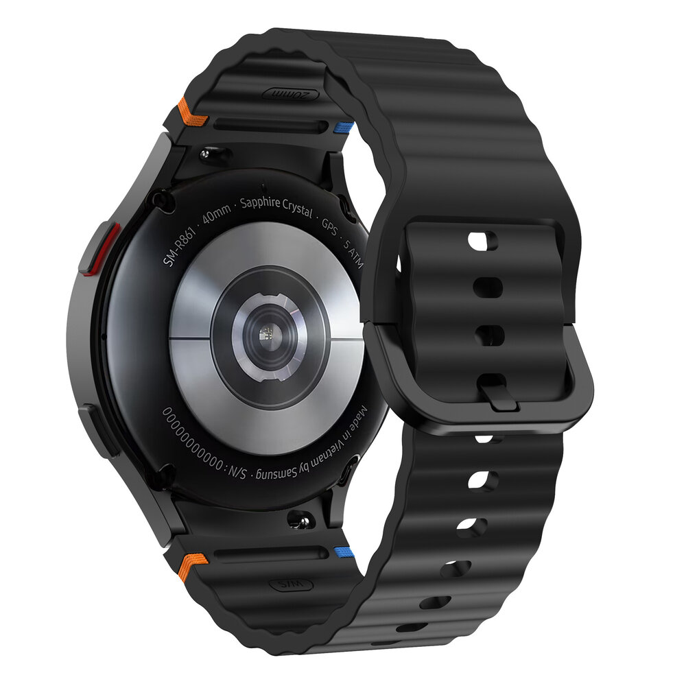 Strap-it® Strap-it Samsung Galaxy Watch 6 Classic 47mm Wave Armband (Schwarz)