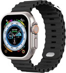 Strap-it® Strap-it Apple Watch Ocean-Armband mit Schnappverschluss (Schwarz)