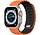 Strap-it Apple Watch Ocean-Armband mit Schnappverschluss (Orange/Schwarz)