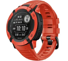Strap-it® Garmin Instinct 2x Silikonarmband (Rot) Strap-it® Garmin Instinct 2x Silikonarmband (Rot)