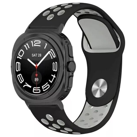 Strap-it® Strap-it Samsung Galaxy Watch Ultra Sportarmband (Schwarz/Grau) Strap-it® Strap-it Samsung Galaxy Watch Ultra Sportarmband (Schwarz/Grau)