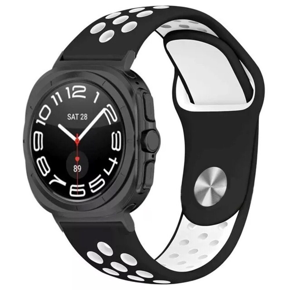 Strap-it® Strap-it Samsung Galaxy Watch Ultra Sportarmband (Schwarz/Weiß) Strap-it® Strap-it Samsung Galaxy Watch Ultra Sportarmband (Schwarz/Weiß)