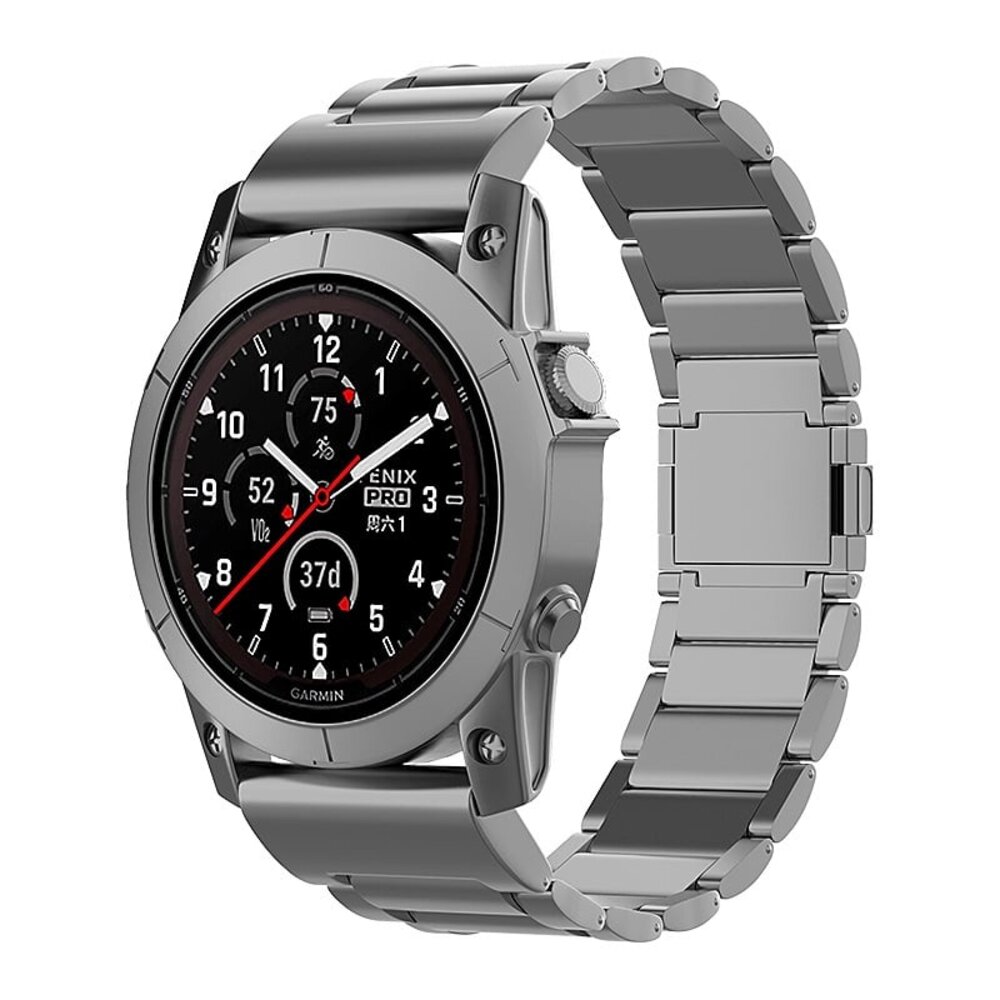 Strap-it® Strap-it Garmin Fenix 5x / 6x magnetisches Titanarmband (Graphit)