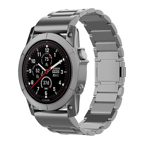 Strap-it® Strap-it Garmin Fenix 5x / 6x magnetisches Titanarmband (Graphit)
