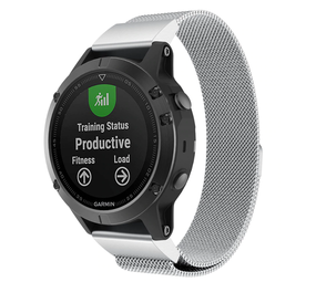Strap-it® Garmin Quatix 5 / 6 / 7 Milanaise Band (Silber) Strap-it® Garmin Quatix 5 / 6 / 7 Milanaise Band (Silber)