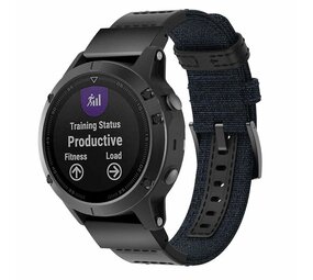 Strap-it® Garmin Quatix 5 / 6 / 7 Nylon-Hybridarmband (Blau) Strap-it® Garmin Quatix 5 / 6 / 7 Nylon-Hybridarmband (Blau)