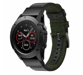 Strap-it® Garmin Quatix 5 / 6 / 7 Nylon-Hybridarmband (Armeegrün) Strap-it® Garmin Quatix 5 / 6 / 7 Nylon-Hybridarmband (Armeegrün)