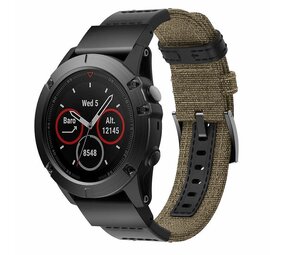 Strap-it® Garmin Quatix 5 / 6 / 7 Nylon-Hybridarmband (Beige) Strap-it® Garmin Quatix 5 / 6 / 7 Nylon-Hybridarmband (Beige)