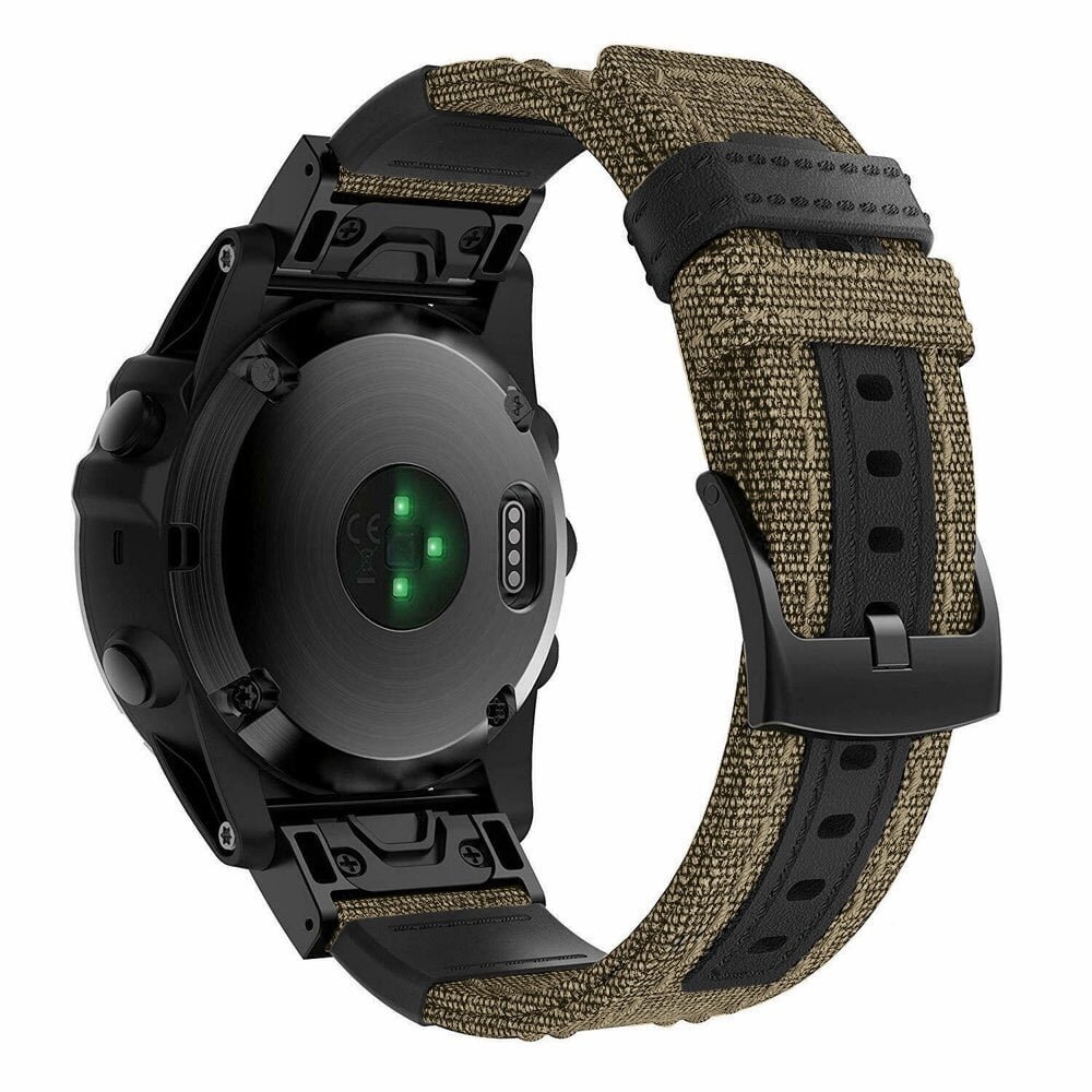 Strap-it® Strap-it Garmin Quatix 5 / 6 / 7 Nylon-Hybridarmband (Beige)