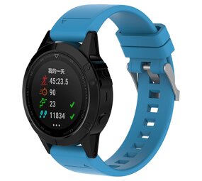 Strap-it® Garmin Quatix 5 / 6 / 7 Glossy Silikonarmband (Hellblau) Strap-it® Garmin Quatix 5 / 6 / 7 Glossy Silikonarmband (Hellblau)