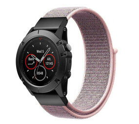 Strap-it® Garmin Quatix 5 / 6 / 7 Nylon Armband (Rosa Sand) Strap-it® Garmin Quatix 5 / 6 / 7 Nylon Armband (Rosa Sand)