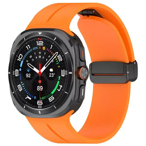 Strap-it® Strap-it Samsung Galaxy Watch Ultra Sportarmband met D-buckle (Orange) Strap-it® Strap-it Samsung Galaxy Watch Ultra Sportarmband met D-buckle (Orange)