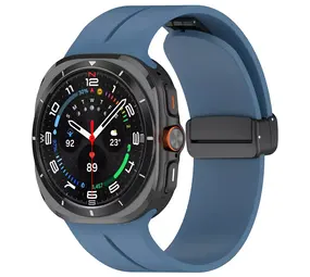 Strap-it® Samsung Galaxy Watch Ultra Sportarmband met D-buckle (GrauBlau) Strap-it® Samsung Galaxy Watch Ultra Sportarmband met D-buckle (GrauBlau)