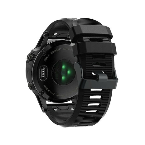 Strap-it® Strap-it Garmin Quatix 3 / 6x / 7x Solar Silikonarmband (Schwarz)