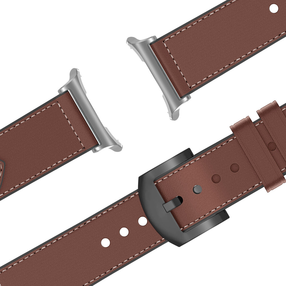 Bandz Bandz Samsung Galaxy Watch Ultra Leder-hybridarmband mit Schnalle (Braun) Bandz Bandz Samsung Galaxy Watch Ultra Leder-hybridarmband mit Schnalle (Braun)