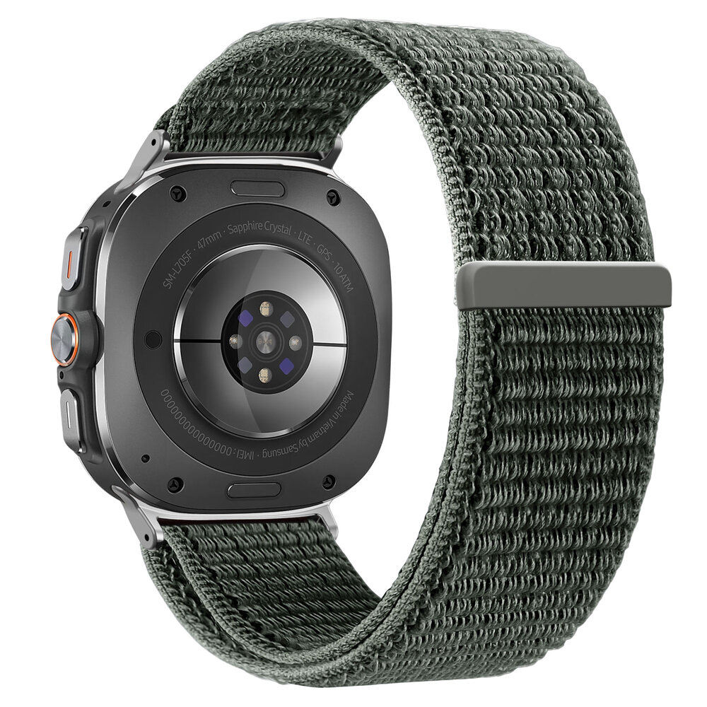 Bandz Bandz Samsung Galaxy Watch Ultra Nylon Loop Armband (Grau-Grün) Bandz Bandz Samsung Galaxy Watch Ultra Nylon Loop Armband (Grau-Grün)