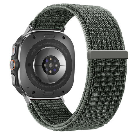 Bandz Bandz Samsung Galaxy Watch Ultra Nylon Loop Armband (Grau-Grün) Bandz Bandz Samsung Galaxy Watch Ultra Nylon Loop Armband (Grau-Grün)