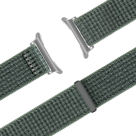 Bandz Bandz Samsung Galaxy Watch Ultra Nylon Loop Armband (Grau-Grün) Bandz Bandz Samsung Galaxy Watch Ultra Nylon Loop Armband (Grau-Grün)