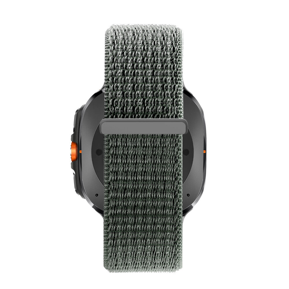 Bandz Bandz Samsung Galaxy Watch Ultra Nylon Loop Armband (Grau-Grün) Bandz Bandz Samsung Galaxy Watch Ultra Nylon Loop Armband (Grau-Grün)
