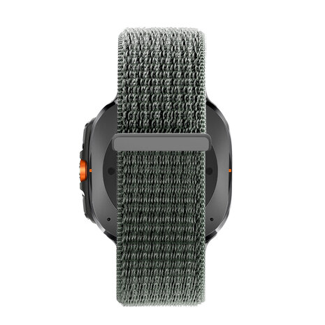 Bandz Bandz Samsung Galaxy Watch Ultra Nylon Loop Armband (Grau-Grün) Bandz Bandz Samsung Galaxy Watch Ultra Nylon Loop Armband (Grau-Grün)