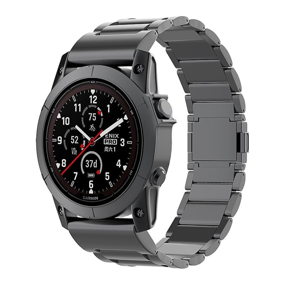 Strap-it® Strap-it Garmin Fenix 7 Magnetisches Titanarmband (Schwarz)