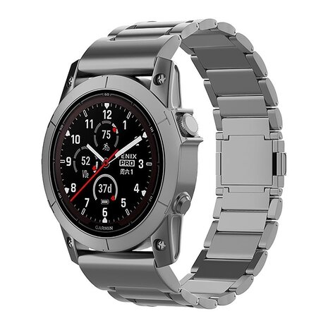Strap-it® Strap-it Garmin Forerunner 945 Magnetisches Titanarmband (Graphit)