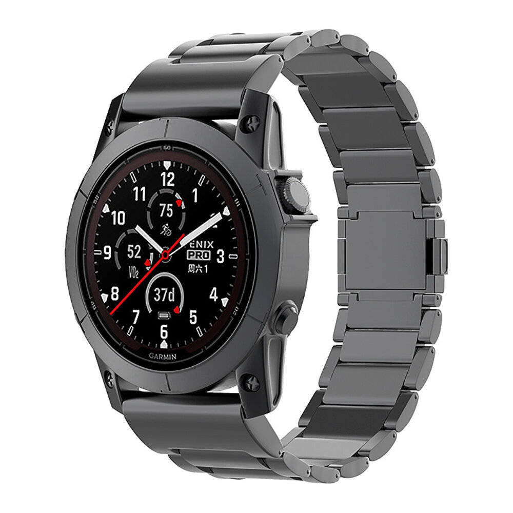 Strap-it® Strap-it Garmin Fenix 7x Magnetisches Titanarmband (Schwarz)