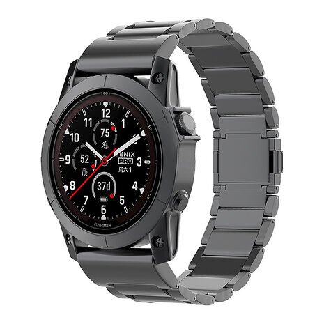 Strap-it® Strap-it Garmin Fenix 7x Magnetisches Titanarmband (Schwarz)
