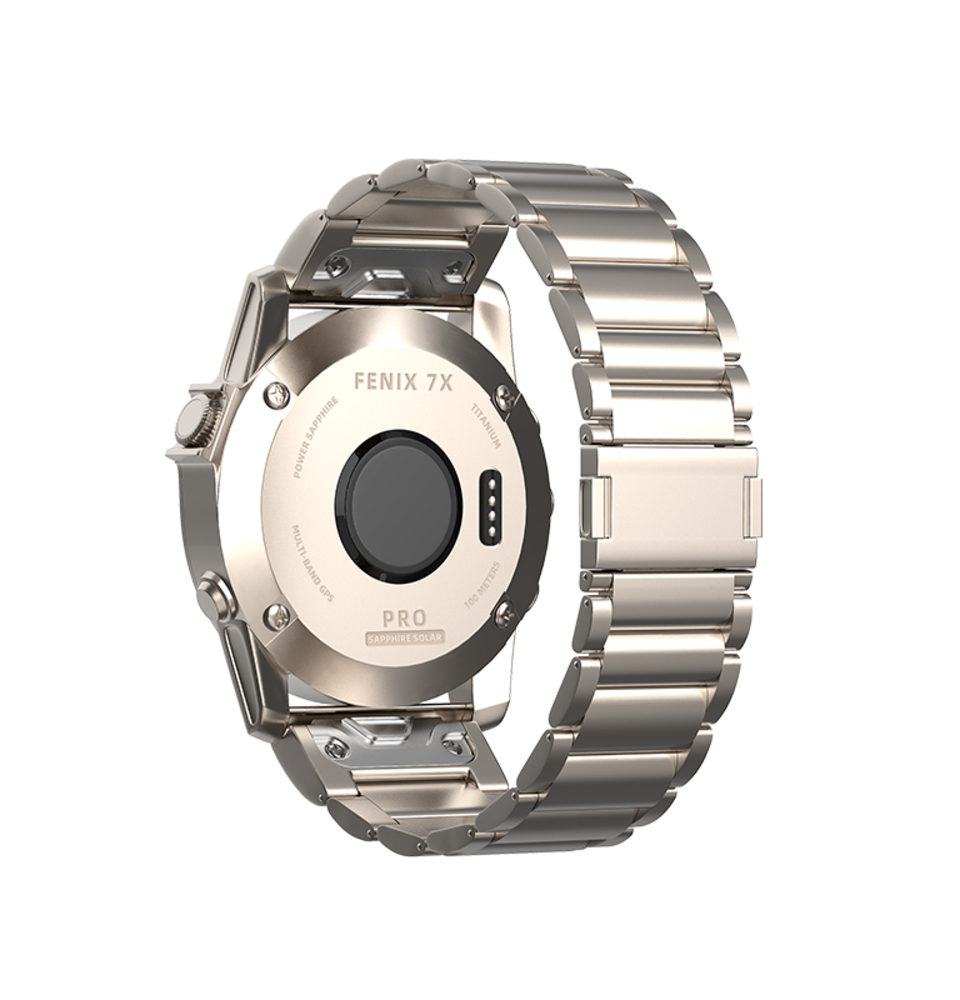 Strap-it® Strap-it Garmin Fenix 7x Magnetisches Titanarmband (Titan)