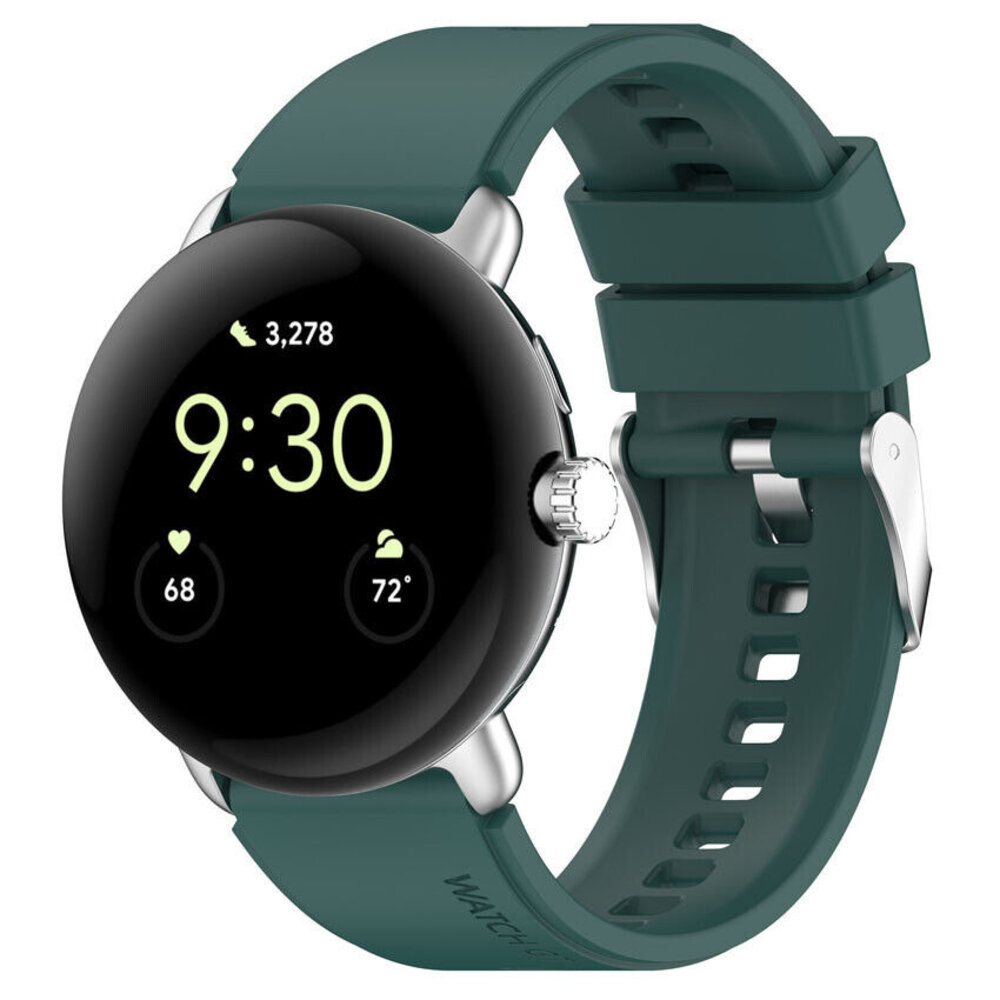 Strap-it® Strap-it Google Pixel Watch 3 - 41mm Silikonarmband (Dunkelgrün)