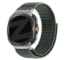 Bandz Bandz Samsung Galaxy Watch Ultra Nylon Loop Armband (Grau-Grün) Bandz Bandz Samsung Galaxy Watch Ultra Nylon Loop Armband (Grau-Grün)