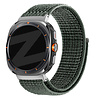 Bandz Bandz Samsung Galaxy Watch Ultra Nylon Loop Armband (Grau-Grün) Bandz Bandz Samsung Galaxy Watch Ultra Nylon Loop Armband (Grau-Grün)