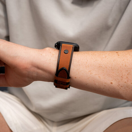 Strap-it® Strap-it Apple Watch Lederarmband mit Schraubverschluss (Dunkelbraun)