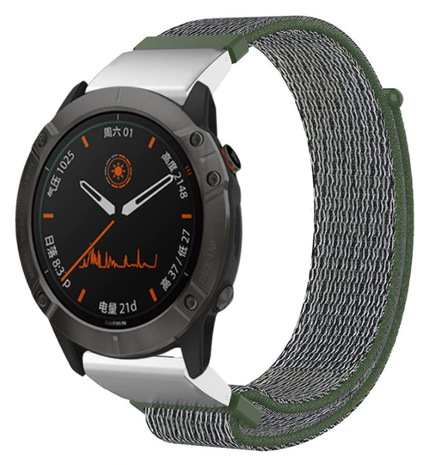 Strap-it® Strap-it Garmin Fenix 8 - 47mm Nylon Armband (Grün)