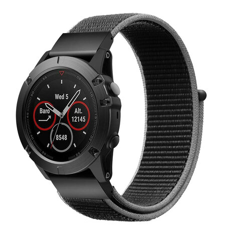 Strap-it® Strap-it Garmin Fenix 8 - 51mm Nylon Armband (Charcoal)